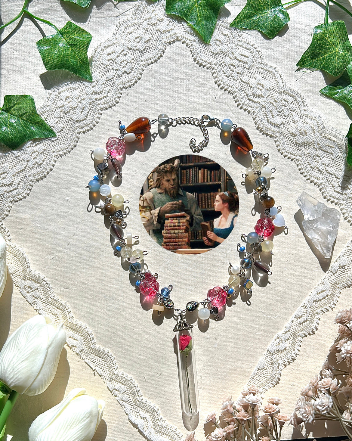 Beauty and the beast necklace