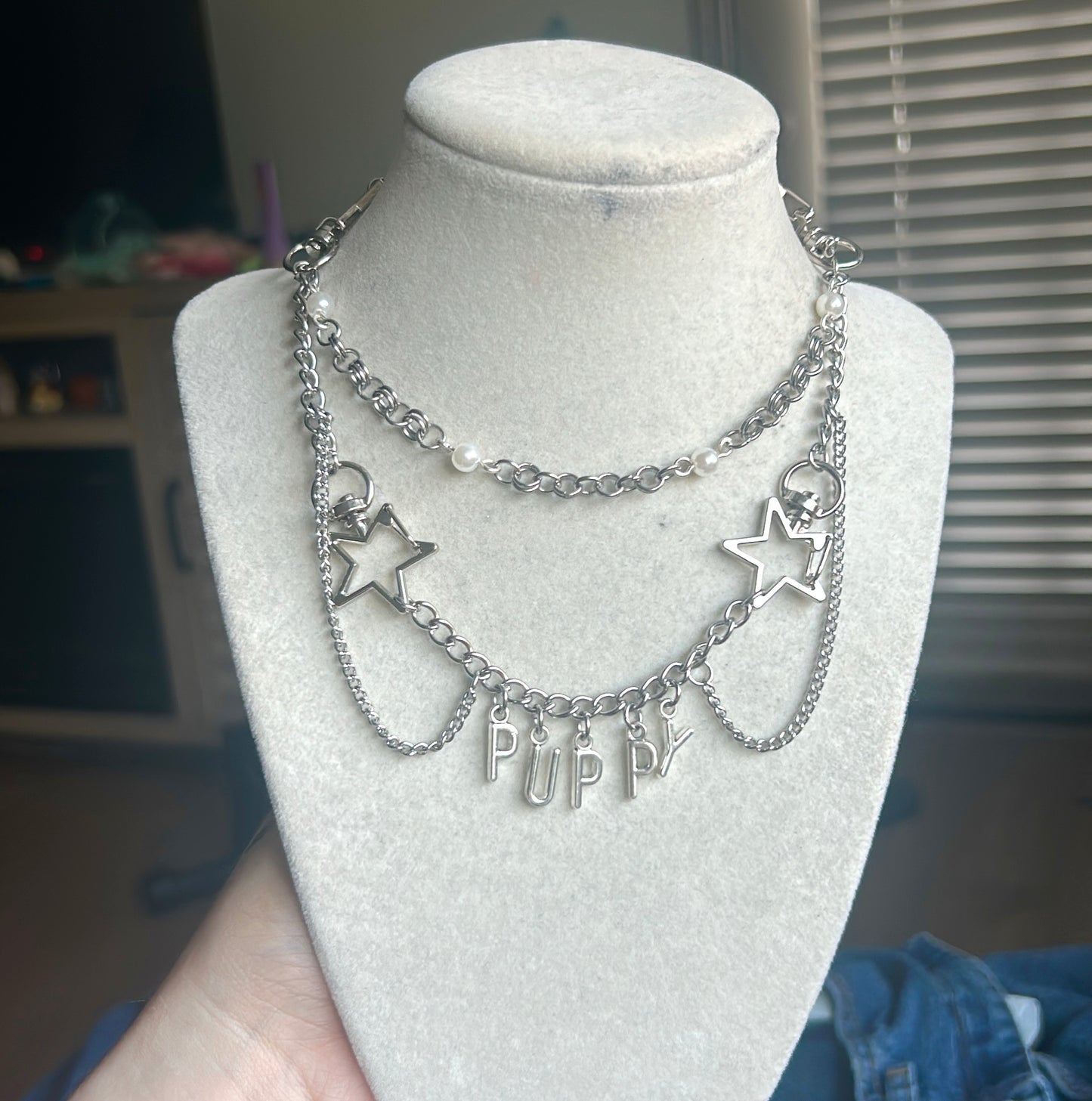 Puppy layered necklace