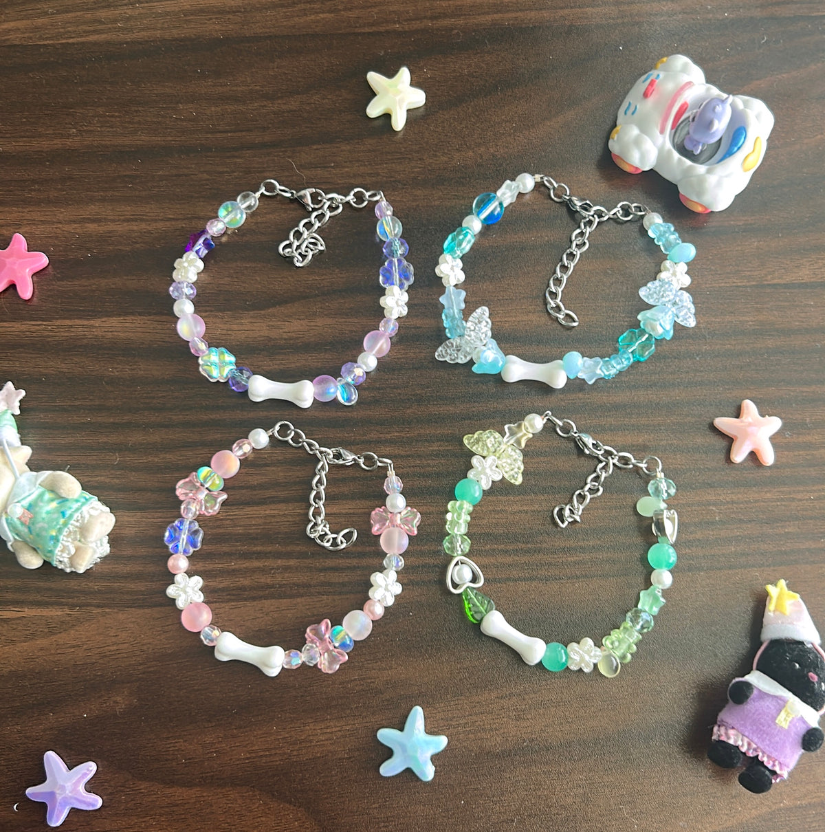 Sparkly bone bracelet