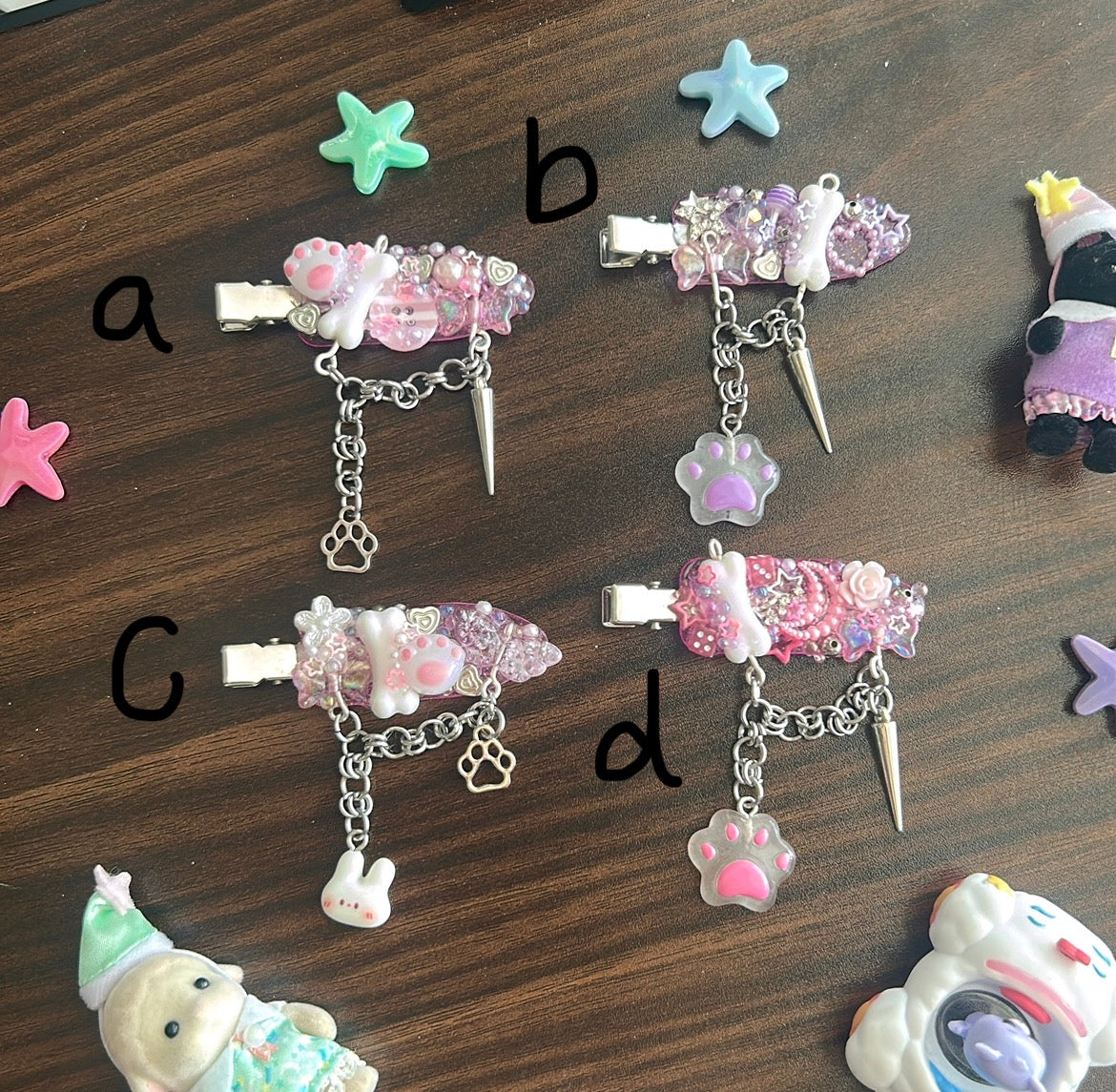 Pink hairclip charms