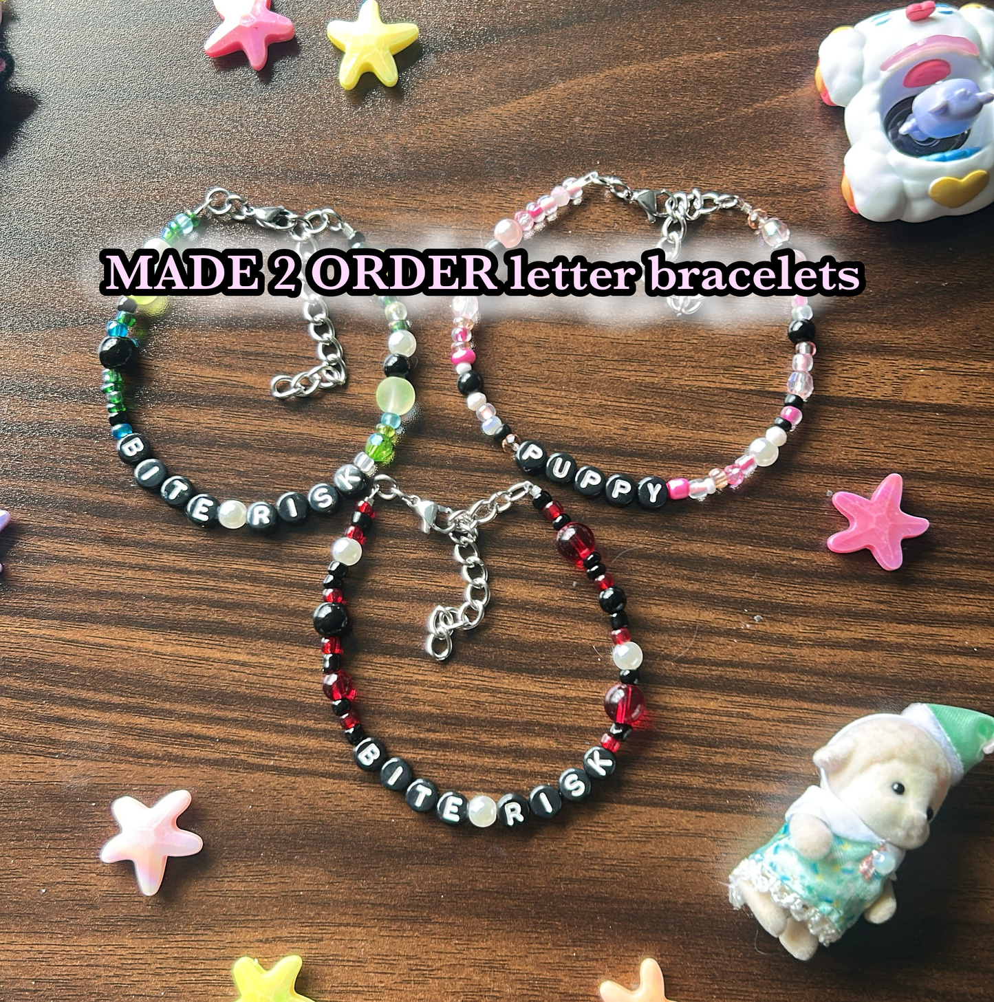 MADE 2 ORDER - letter bracelets!!