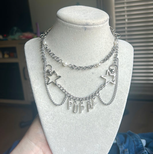 Puppy layered necklace