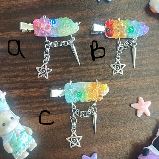 Star deco hairclip charms