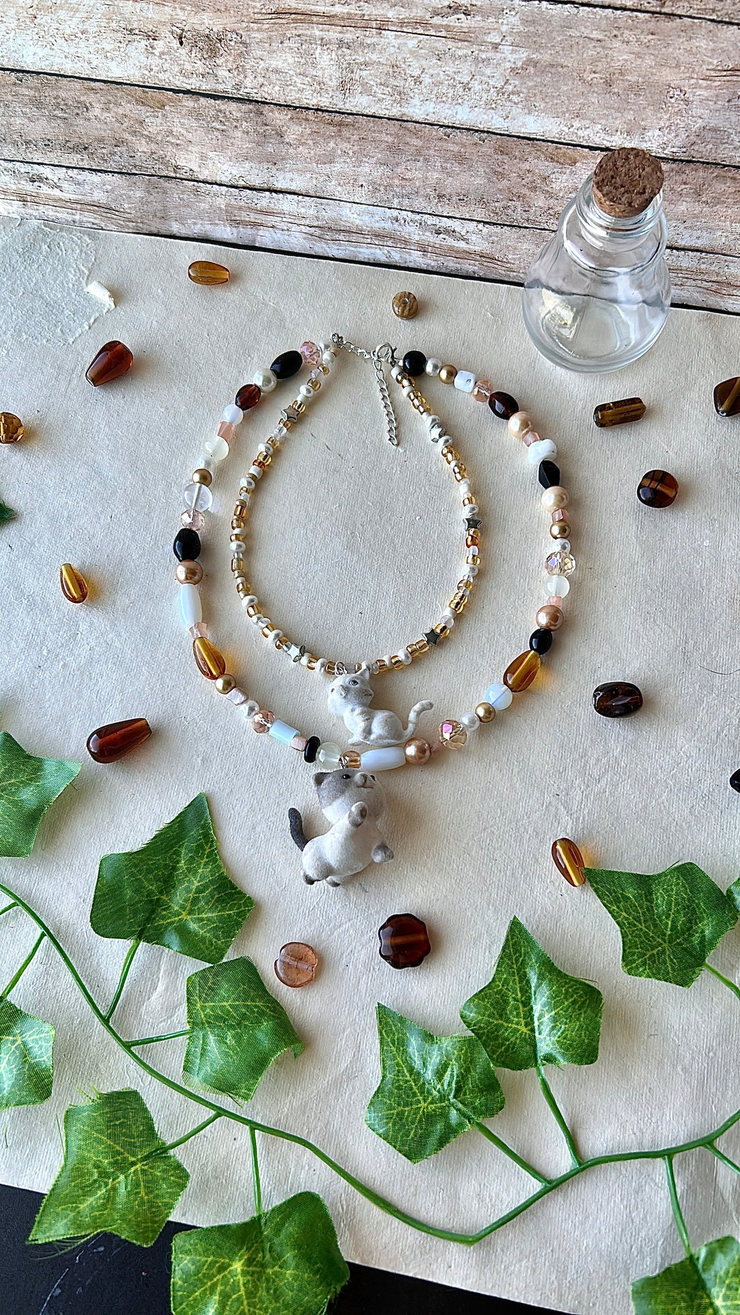 Layered cat necklace
