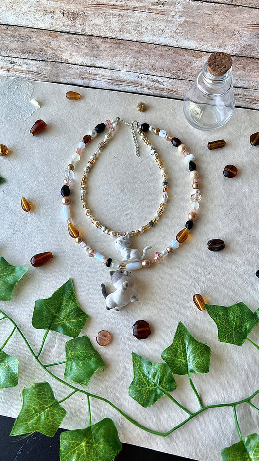 Layered cat necklace