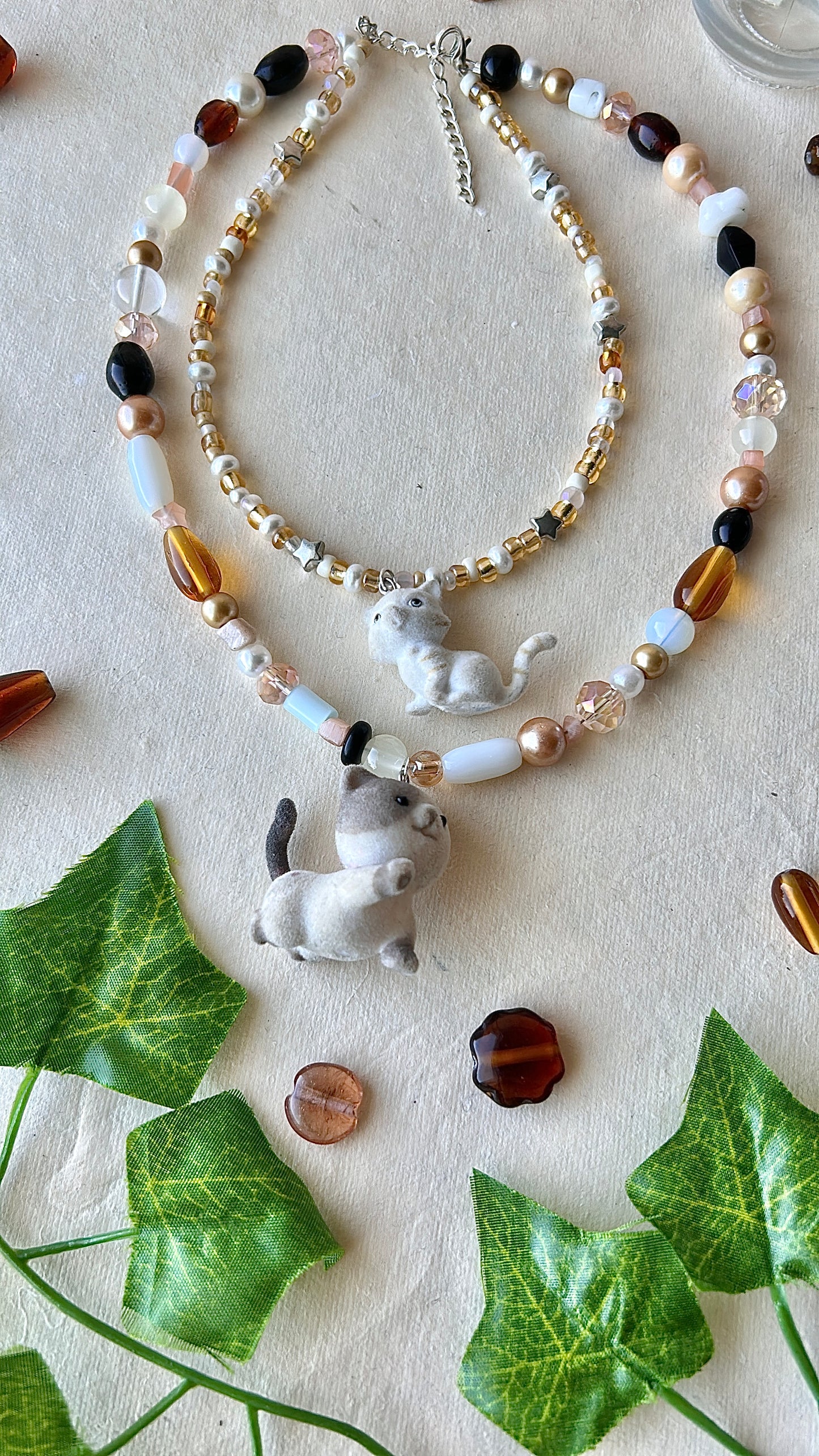 Layered cat necklace