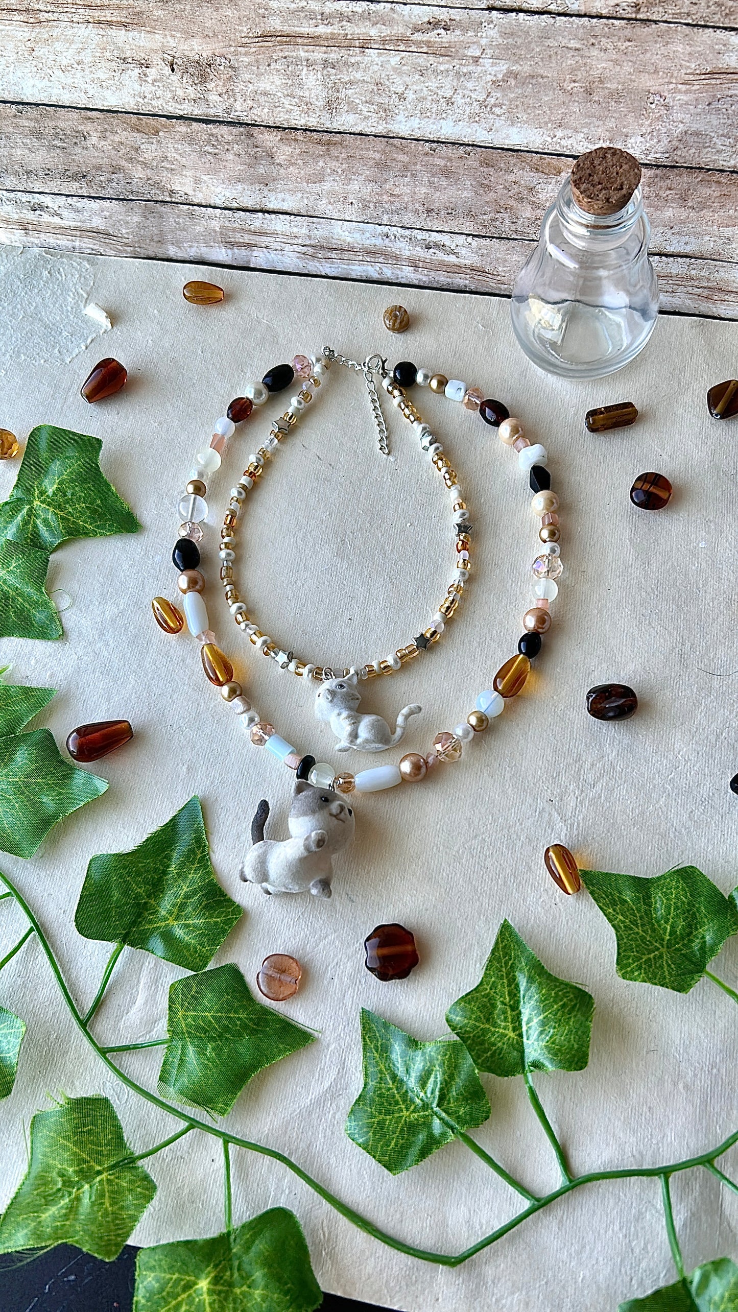 Layered cat necklace