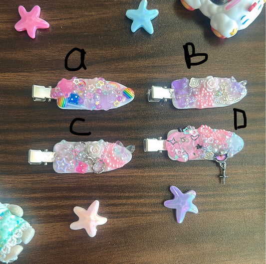 Simple deco hairclips