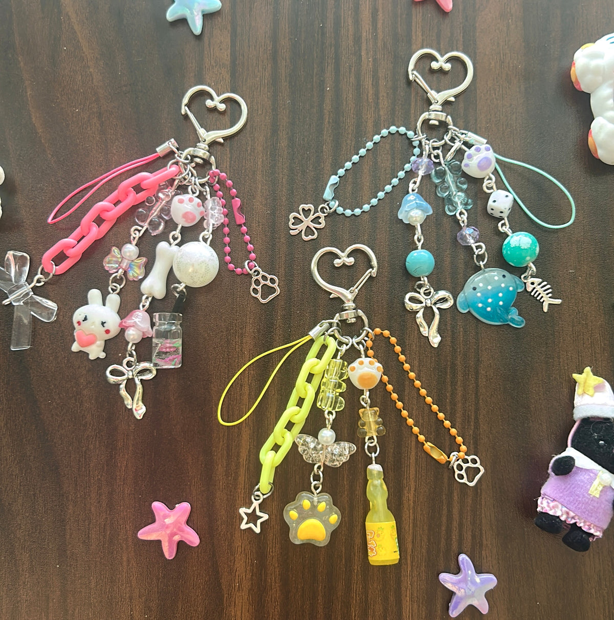 Funky animal keychains