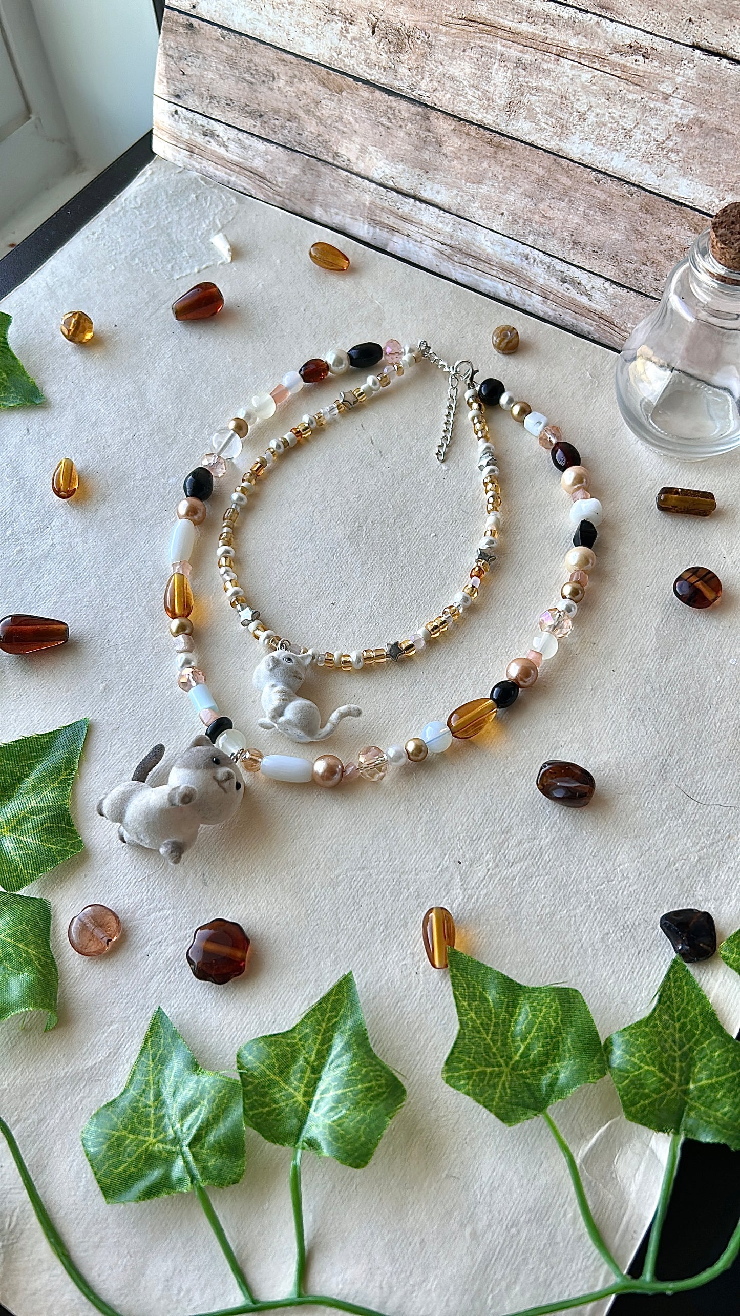 Layered cat necklace