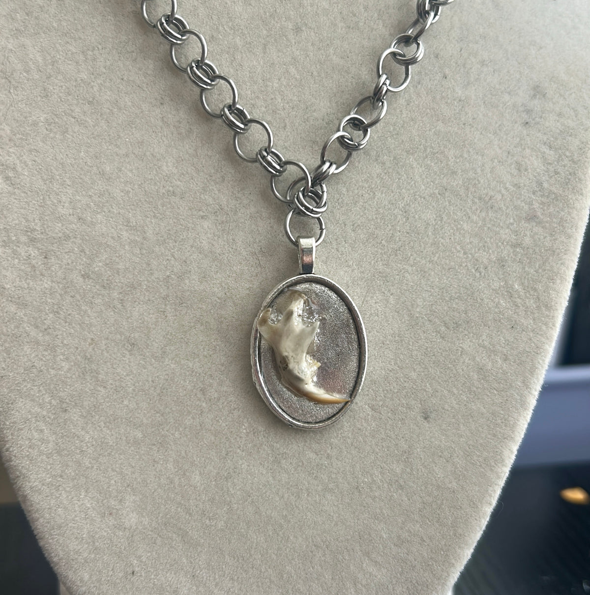 Jaw Bone chainmail necklace