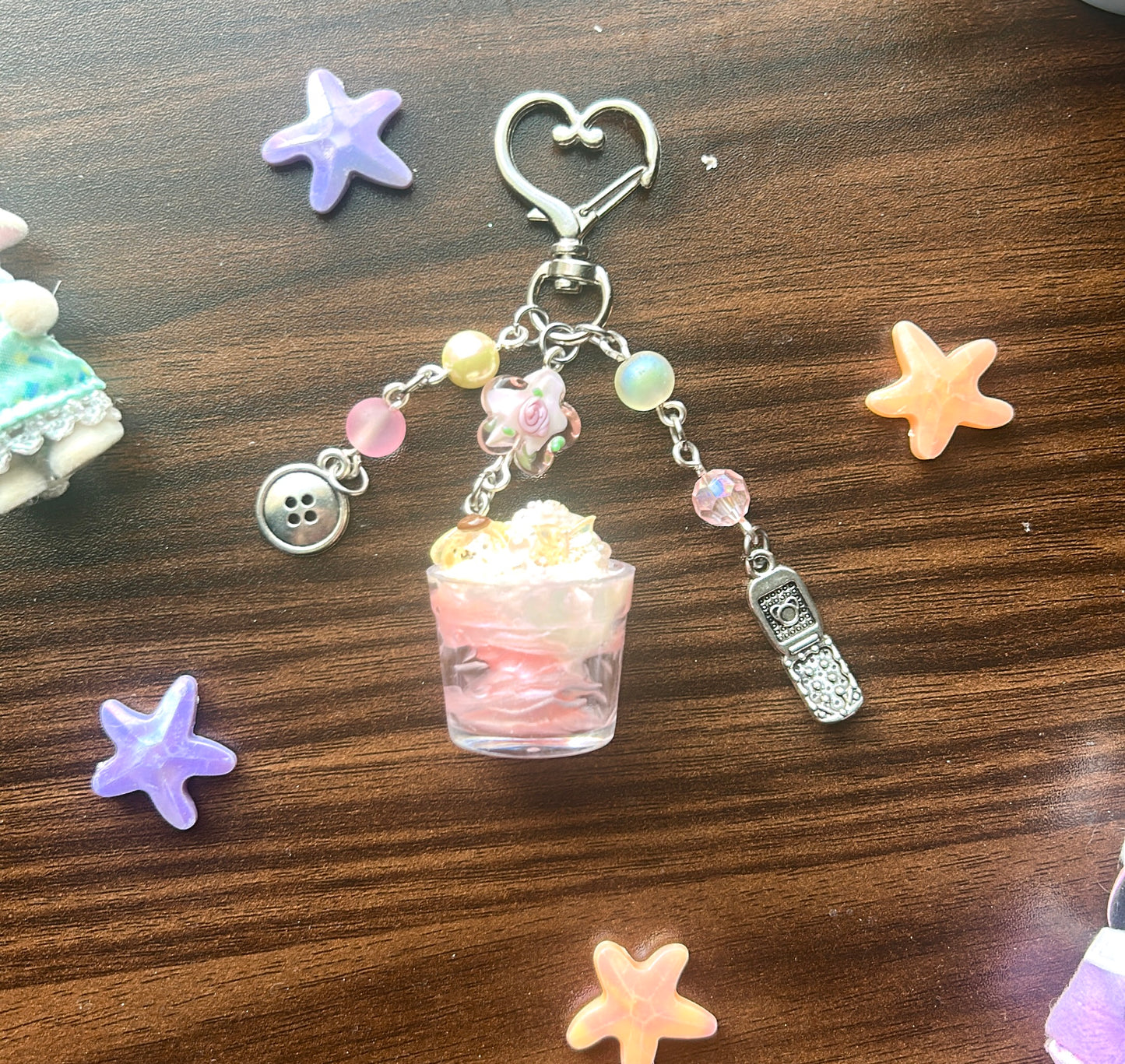 Pompom icing keychain